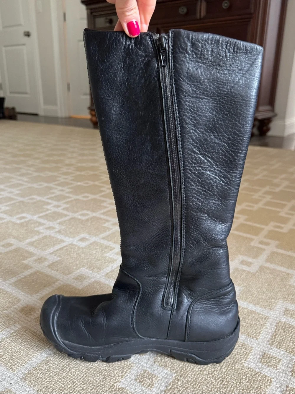 KEEN Silverton Waterproof Insulated Tall Leather Boots Black Size 8